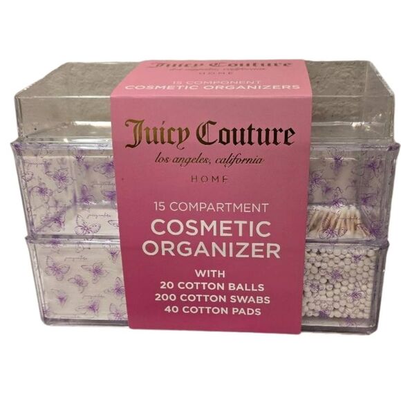 Juicy Couture Home Signature Logo Butterfly 15-Compartment Cosmetic Organizer - Picture 5 of 10